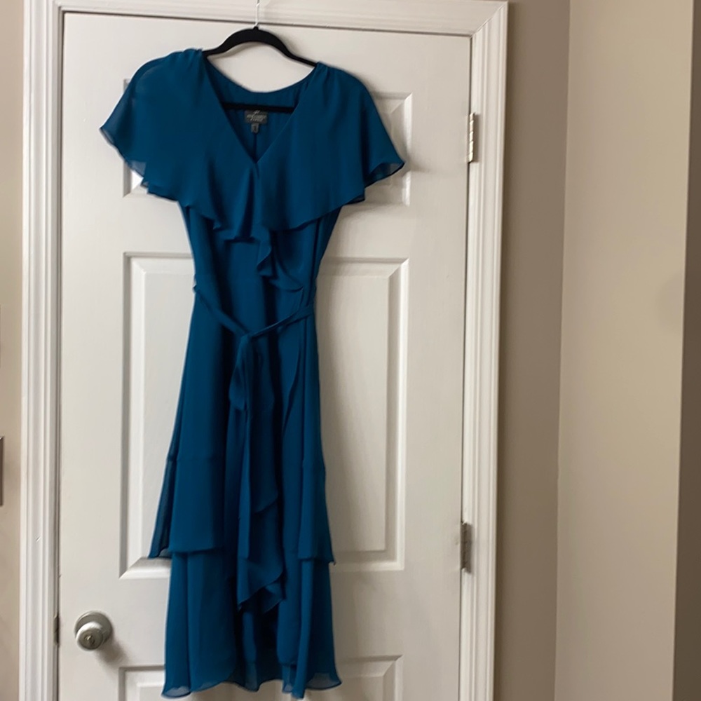 Teal cap sleeve Dreas